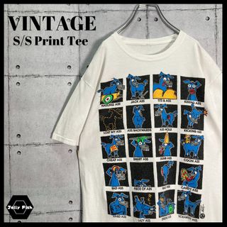 アートヴィンテージ(ART VINTAGE)の【レアデザイン】90s VINTAGE アートTシャツ 半袖 希少 古着 白(Tシャツ/カットソー(半袖/袖なし))