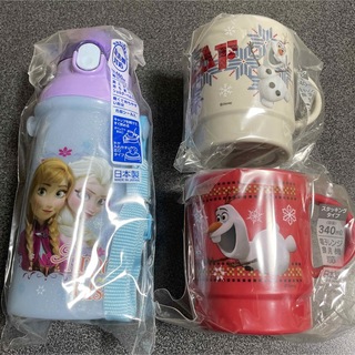 アナトユキノジョオウ(アナと雪の女王)のアナ雪 直飲み ボトル 水筒 スタッキング コップ 3点セット(キャラクターグッズ)
