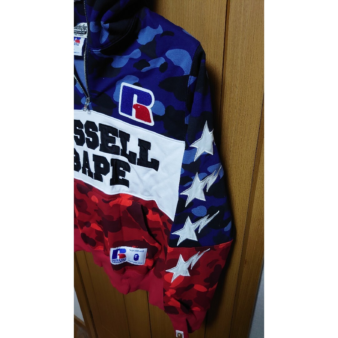 APE BAPE  KAWS RUSSELL ATHLETIC  パーカー　XL