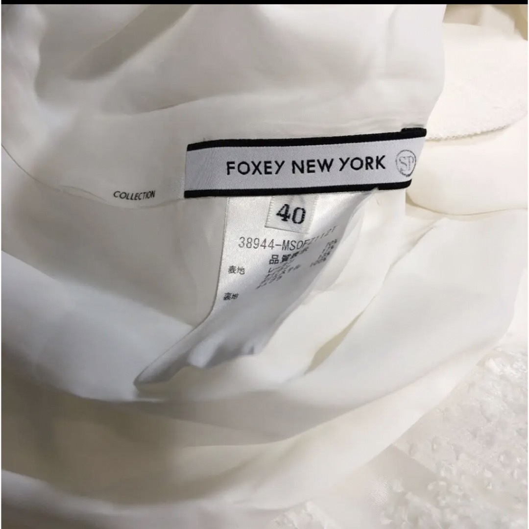 FOXEY NEW YORK(フォクシーニューヨーク)の新品タグ付　白　フォクシーニューヨークコレクション　ワンピース レディースのワンピース(ひざ丈ワンピース)の商品写真