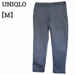 ユニクロ(UNIQLO)のユニクロ レディース【F】テーパードパンツ♡綿レーヨン混 水玉♡ネイビー(カジュアルパンツ)