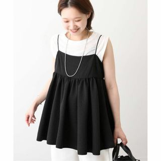SLOBE IENA - crinkle crinkle crinkle キャミソールブラウス 黒の通販
