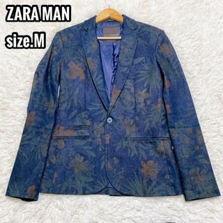 ZARA - BLACK TAC by ZARA MAN デニムテーラード 花柄 Mの通販|ラクマ