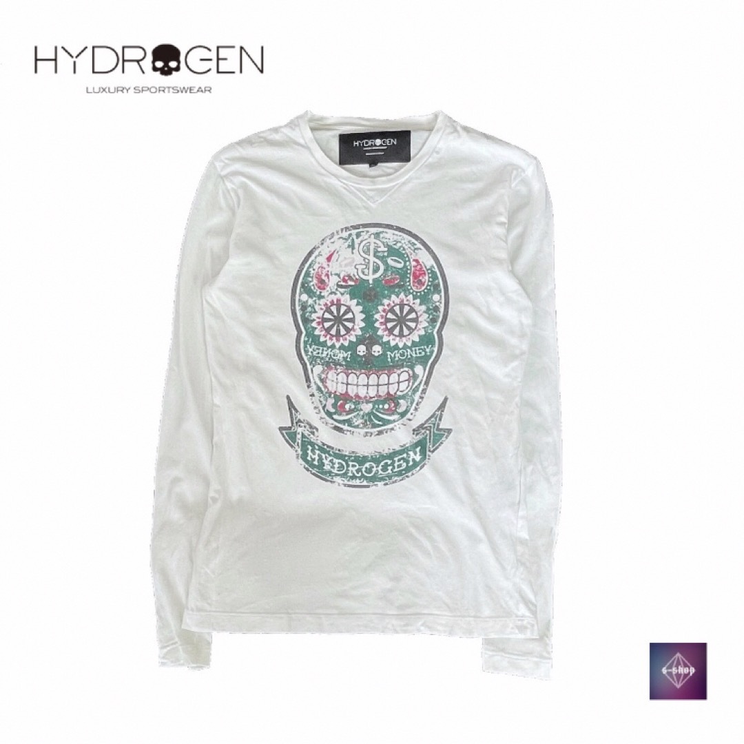 HYDROGEN(ハイドロゲン)のHYDROGEN ハイドロゲン 長袖 Tシャツ スカル トップス ホワイト メンズのトップス(Tシャツ/カットソー(七分/長袖))の商品写真