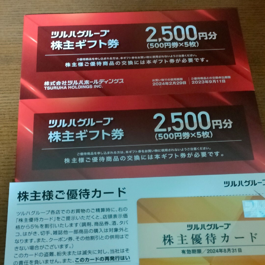 ツルハグループ 株主優待カード(5%割引)1枚＋株主ギフト券5,000円ショッピング