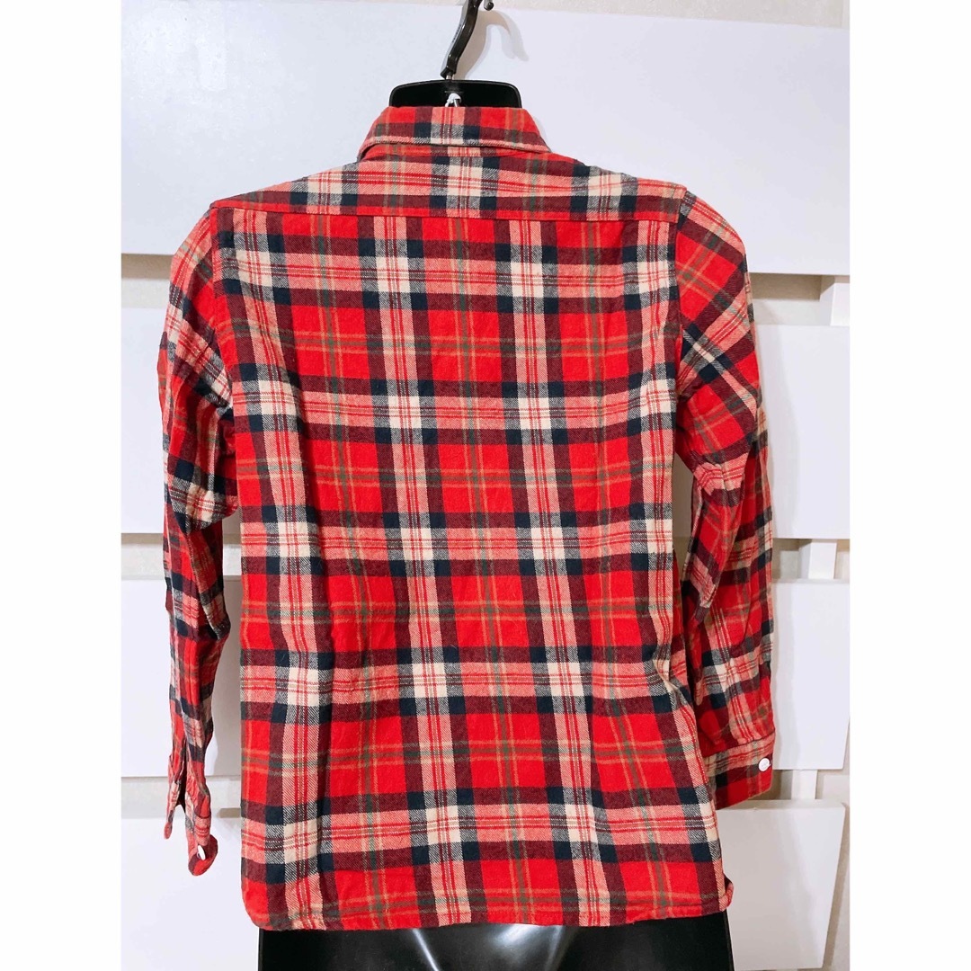 【美品】ビームスボーイ シンプルカジュアル 赤チェックシャツ/ネルシャツ
