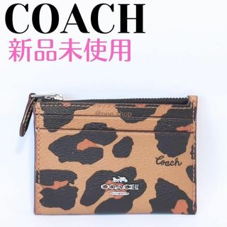 コーチ(COACH)の❤新品未使用❤COACH　ミニスキニー　IDケース　レオパード(名刺入れ/定期入れ)