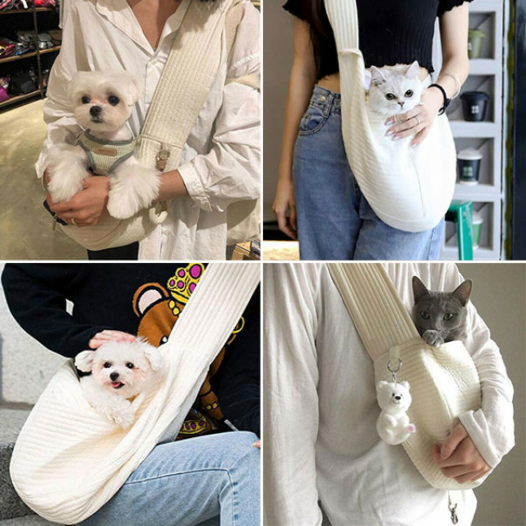 犬 スリング ペット 猫 抱っこ紐 キャリーバッグ 小型犬 飛び出し防止　無地 その他のペット用品(かご/ケージ)の商品写真