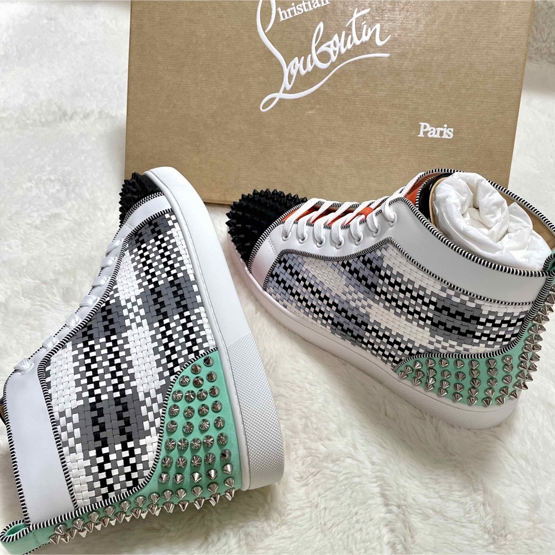 未使用 クリスチャンルブタン LOU SPIKES 2 FLAT スニーカー - スニーカー