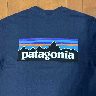 パタゴニア(patagonia)の希少パタゴニアPatagoniaTシャツ　Sサイズ　ネイビー(Tシャツ/カットソー(半袖/袖なし))