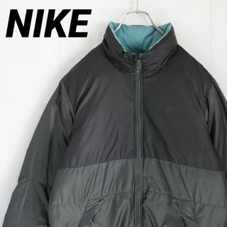 希少カラー NIKE ダウンジャケット 胸ロゴ ヌプシ 肉厚 550 カーキ M