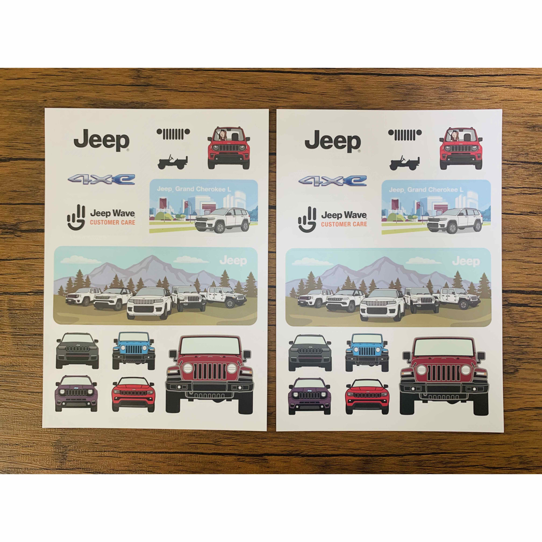 Jeep(ジープ)のJeep ジープ　正規店　ステッカー　シール　2シートセット インテリア/住まい/日用品の文房具(シール)の商品写真