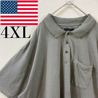 【3XL~4XL相当】半袖ポロシャツ 美品 4XL 柄 VANHEUSEN 古着(ポロシャツ)