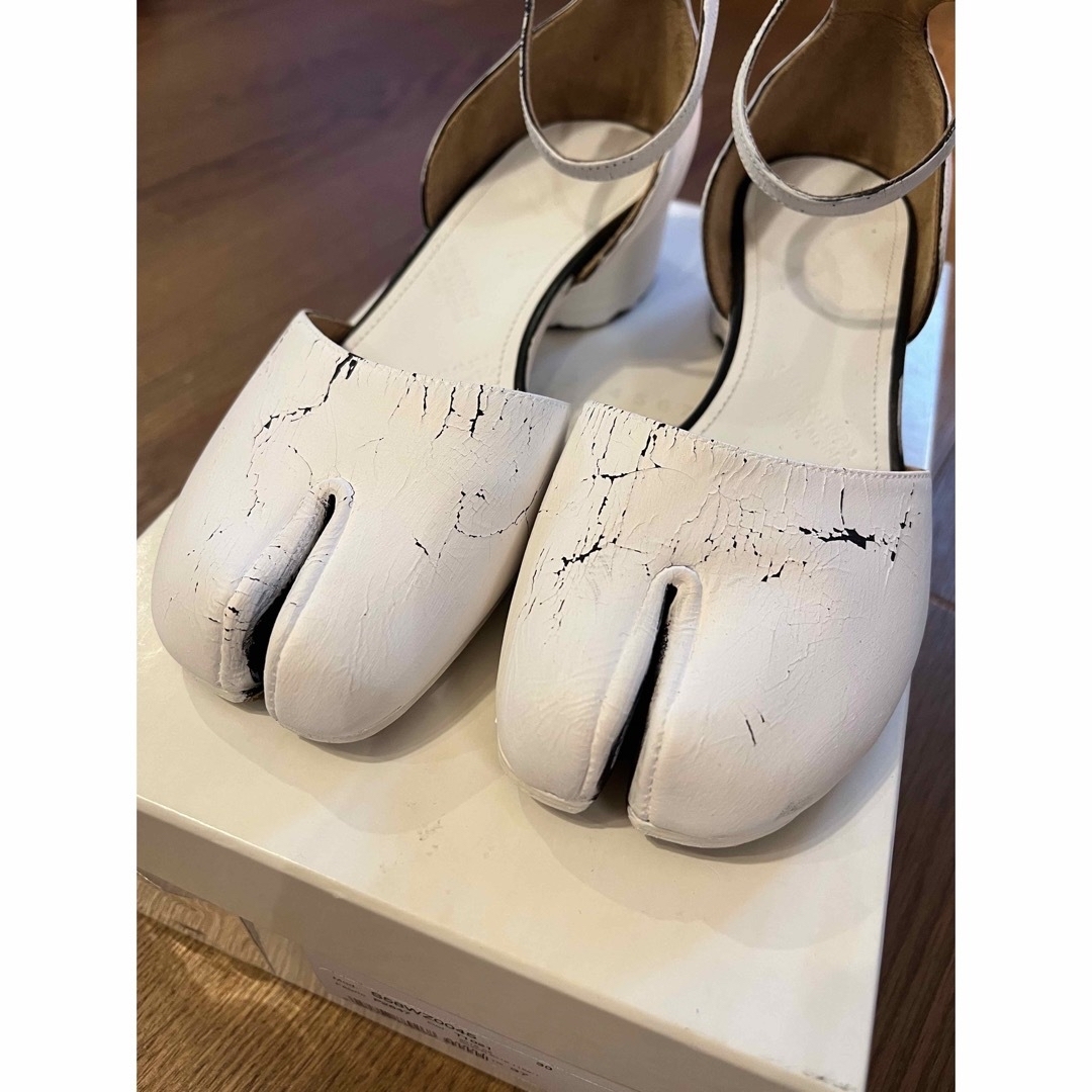 新品 Maison Margiela Tabi パンプス 37 白ペイント