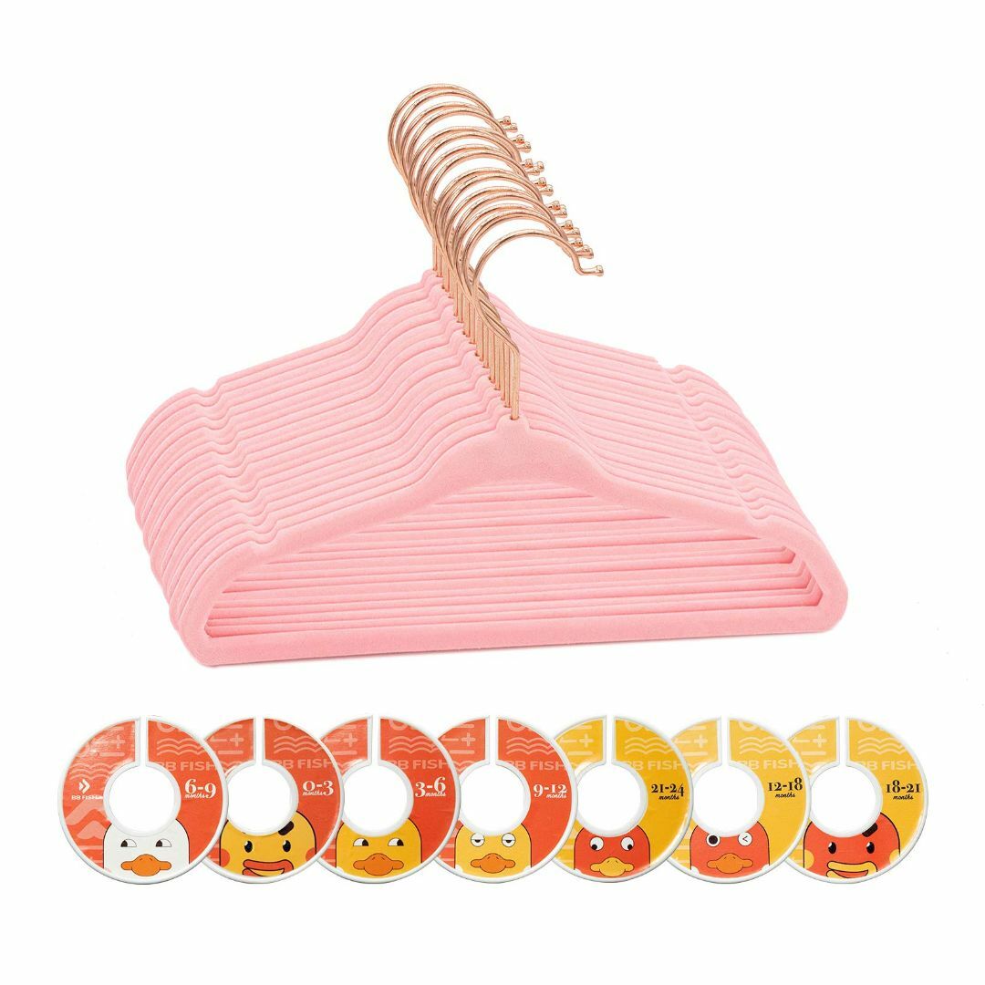 【色: ピンク】BBFISH キッズハンガー 衣類用ハンガー 30本セット 子供
