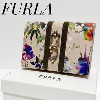 フルラ(Furla)の新品未使用！FURLAフルラ✨財布 三つ折財布 コンパクトウォレットベージュ花柄(財布)