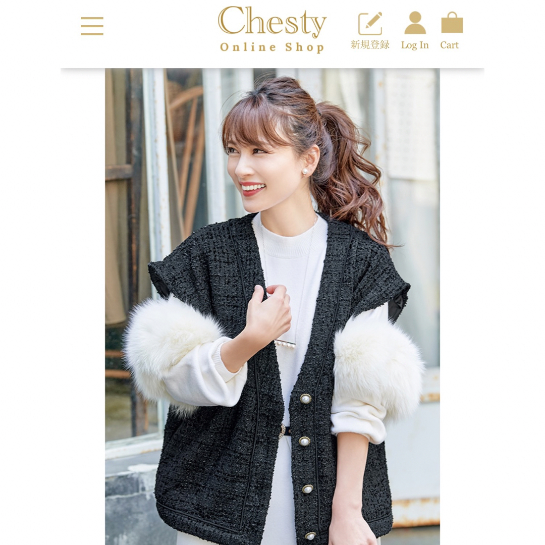 新品未使用 Chesty chesty チェスティ ファーニットワンピース-