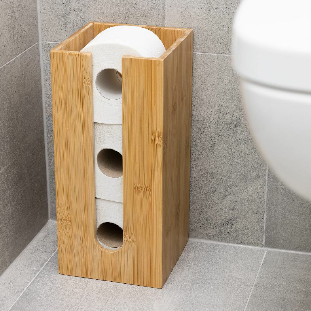 【色: ベージュ】Navaris トイレットペーパーホルダー ペーパーホルダー 5