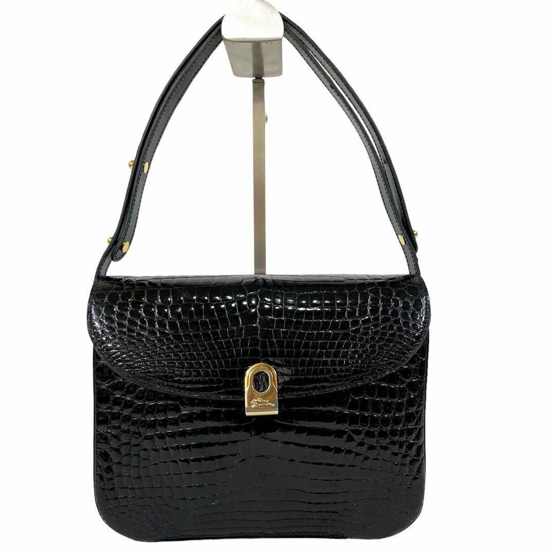 LONGCHAMP - 激レア 希少 ロンシャン クロコダイル 本革 ハンドバッグ
