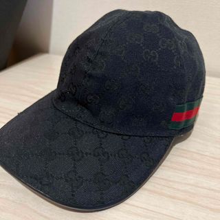 グッチ(Gucci)のグッチ　キャップ　帽子　ハット　シェリーライン　黒　ブラック　M (キャップ)