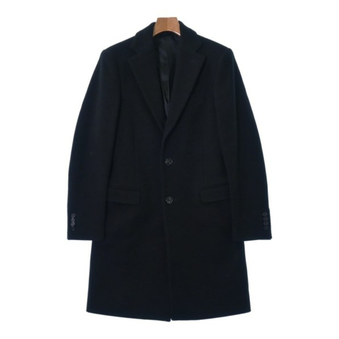 RAF SIMONS(ラフシモンズ)のRAF SIMONS ラフシモンズ チェスターコート 44(S位) 黒 【古着】【中古】 メンズのジャケット/アウター(チェスターコート)の商品写真