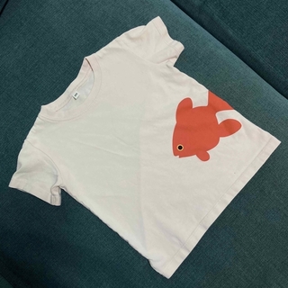 ムジルシリョウヒン(MUJI (無印良品))の無印良品　良品計画　金魚　100 女の子　ピンク　無印　Tシャツ(Tシャツ/カットソー)