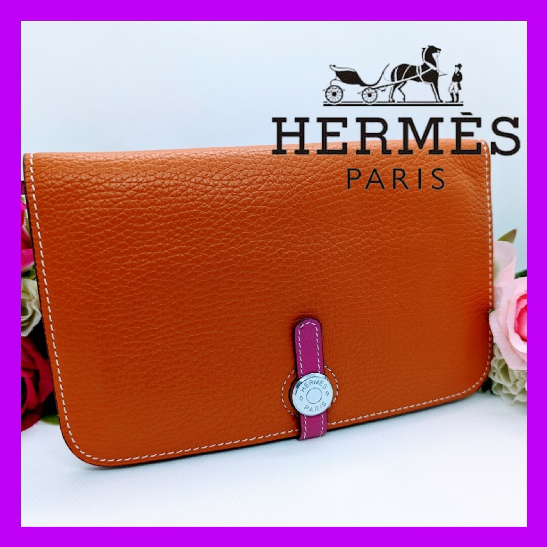 HERMES ドゴン デュオ GM 長財布 小銭入れ □J刻印 シルバー金具 | www