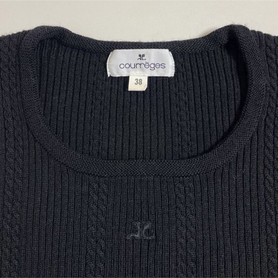 Courreges - courreges クレージュ ニット センター ロゴ ウール 100