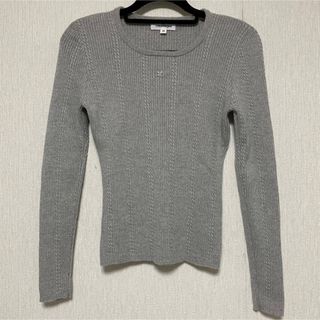 courreges クレージュ ニット センター ロゴ ウール 100%-