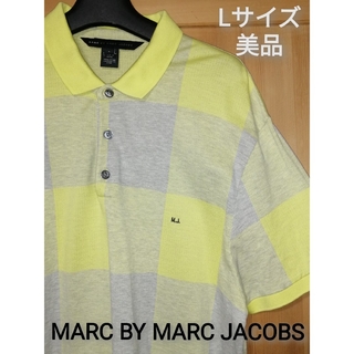 マークバイマークジェイコブス(MARC BY MARC JACOBS)の美品　MARC BY MARC JACOBS　Lサイズ　刺繍ロゴポロシャツ(ポロシャツ)