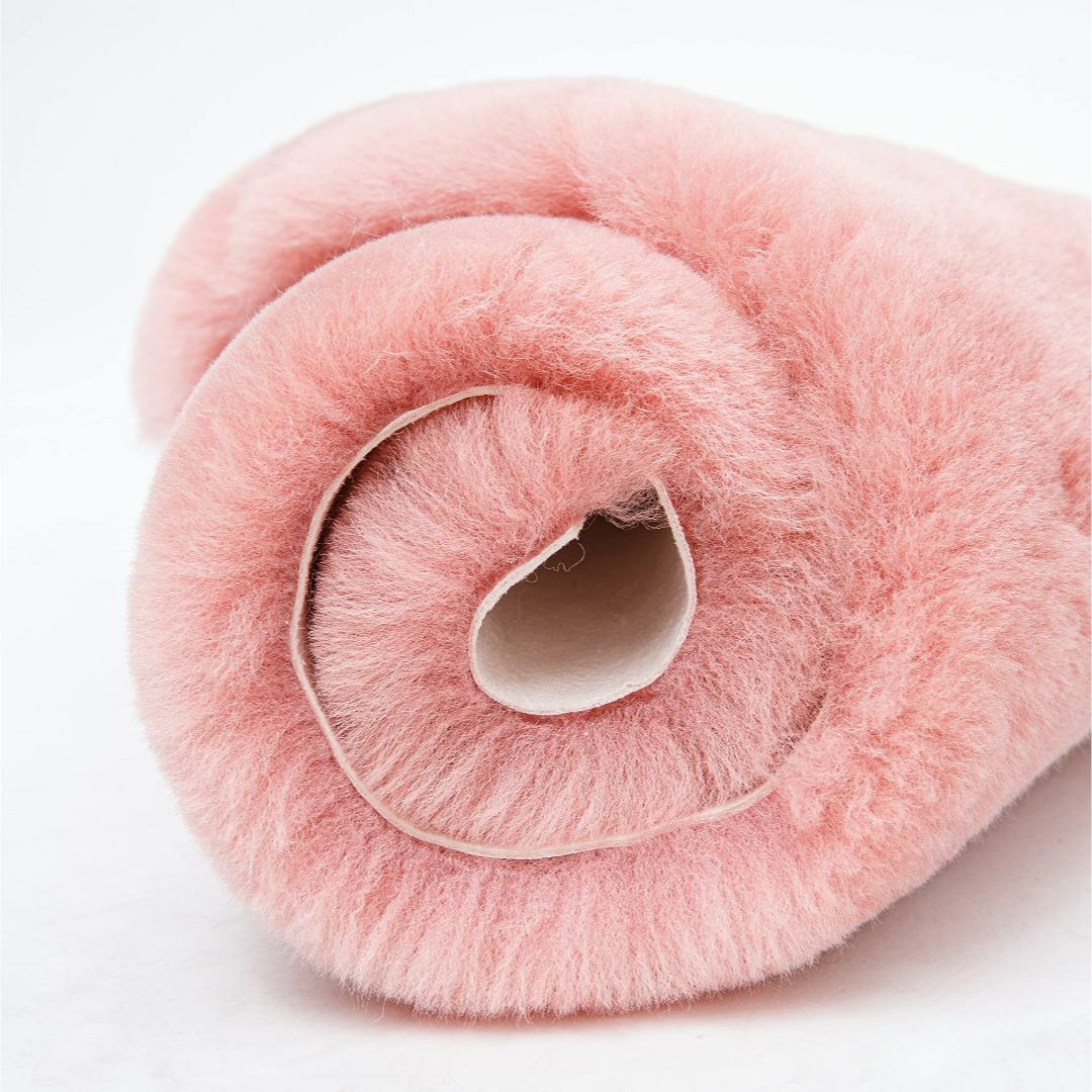 【色: ピンク】ムートンラグジュアリーメリノ100％ナチュラルシープスキンラグ毛 1