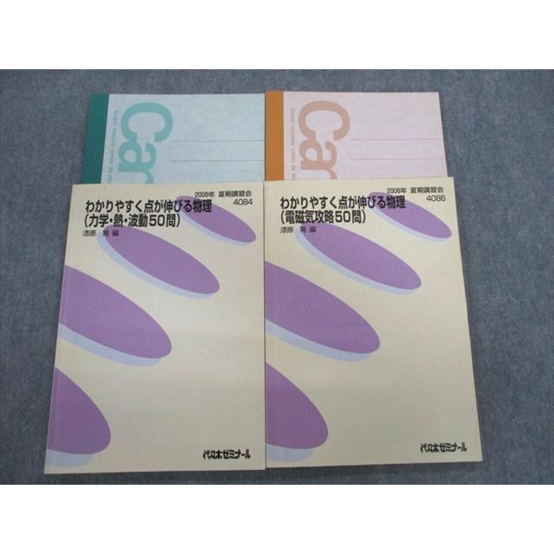 TZ01-078 代ゼミ わかりやすく点が伸びる物理(電磁気攻略50問)/(力学・熱・波動50問) テキスト 2008 計2冊 23S0D