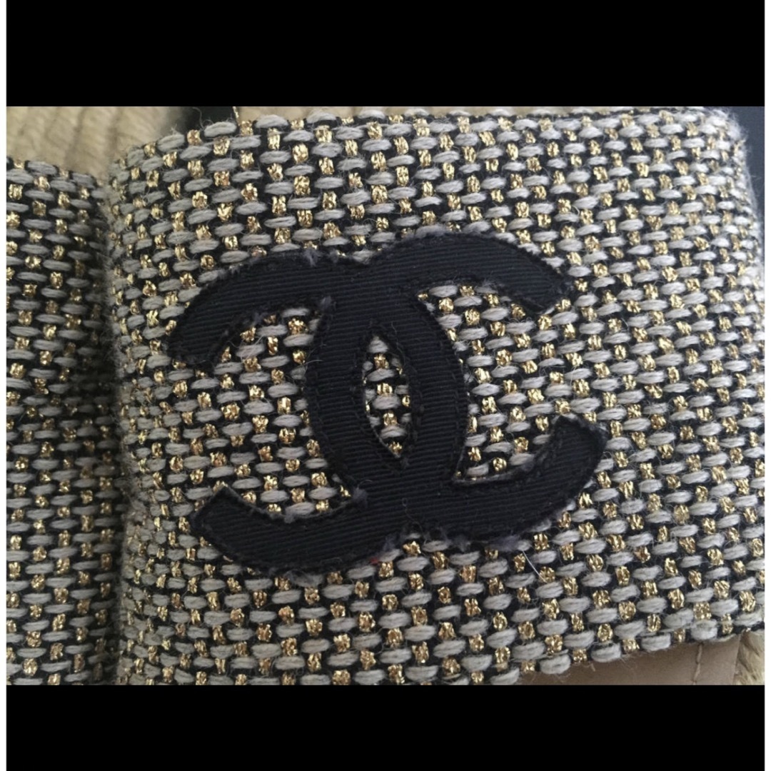 【CHANEL 】シャネル エスパドリーユ CCココマーク アンクルストラップ