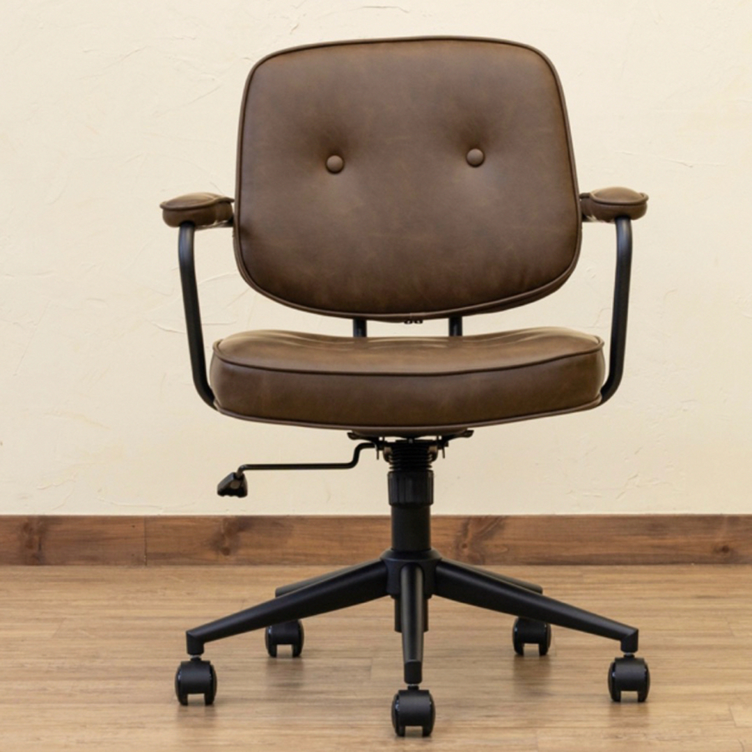 Morgan オフィスチェア ダークブラウン インテリア/住まい/日用品の椅子/チェア(デスクチェア)の商品写真