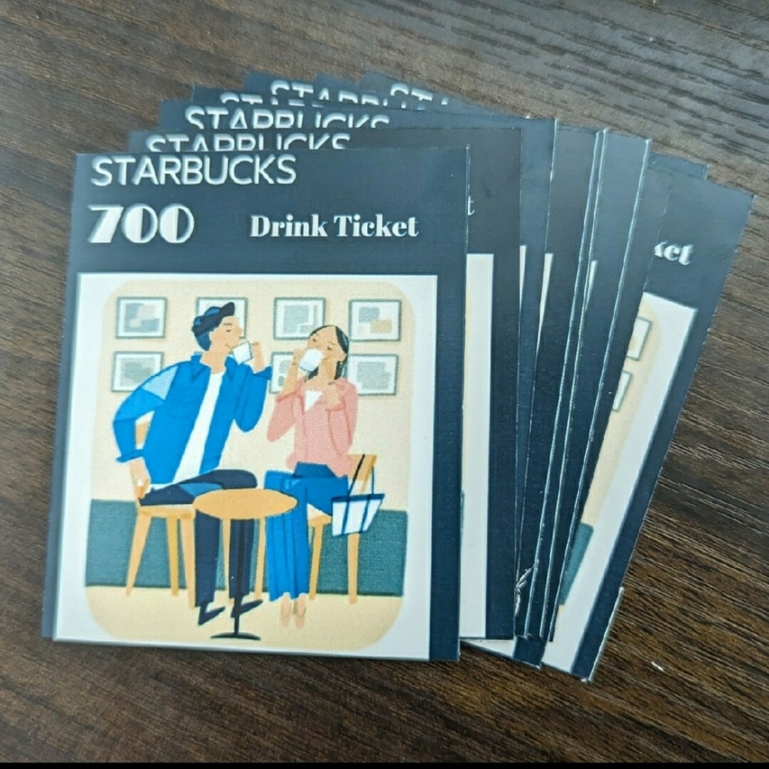 Starbucks Coffee(スターバックスコーヒー)のスターバックス ドリンクチケット 700円x 12枚 STARBUCKS GIF チケットの優待券/割引券(フード/ドリンク券)の商品写真