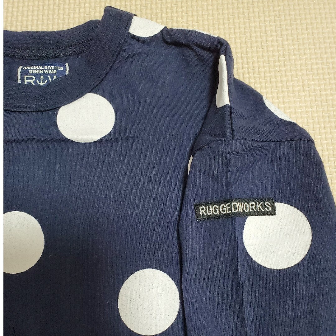 RUGGEDWORKS(ラゲッドワークス)のラゲッドワークス　ドット柄　ワイドロンT　7～8分袖 キッズ/ベビー/マタニティのキッズ服女の子用(90cm~)(Tシャツ/カットソー)の商品写真