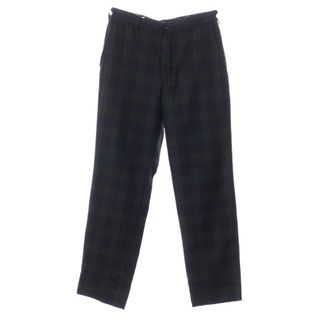 ブラックコムデギャルソン(BLACK COMME des GARCONS)の【中古】【未使用】ブラックコムデギャルソン BLACK COMME des GARCONS ウールポリエステル スラックス パンツ グリーンxネイビー【サイズM】【ユニセックス】(スラックス)