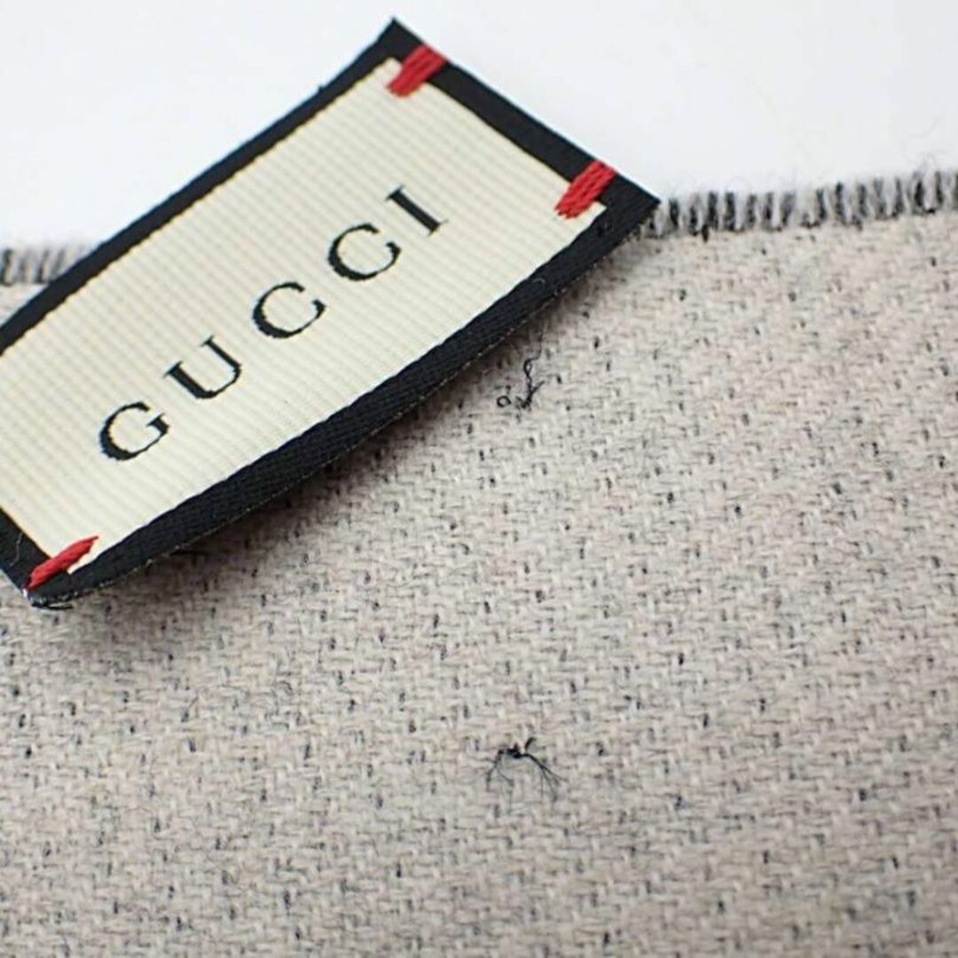 美品◇GUCCI グッチ ウルフ柄 マフラー ウール100% 黒 ブラック系-