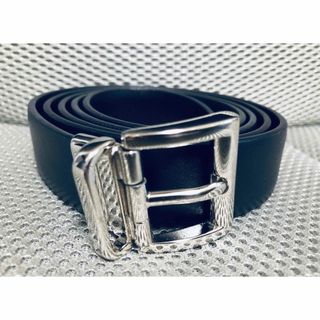 美品⭐️定価6.5万円 PRADA  ロゴ入り ラム革 黒 ベルト 85cmまで