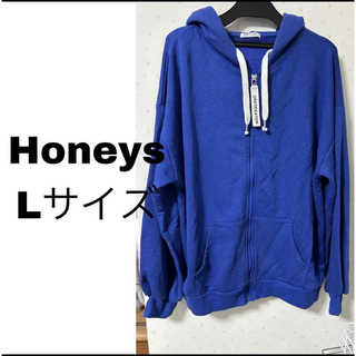 ハニーズ(HONEYS)のHoneys フード付きパーカー 長袖 青 ブルー BLUE Lサイズ(パーカー)