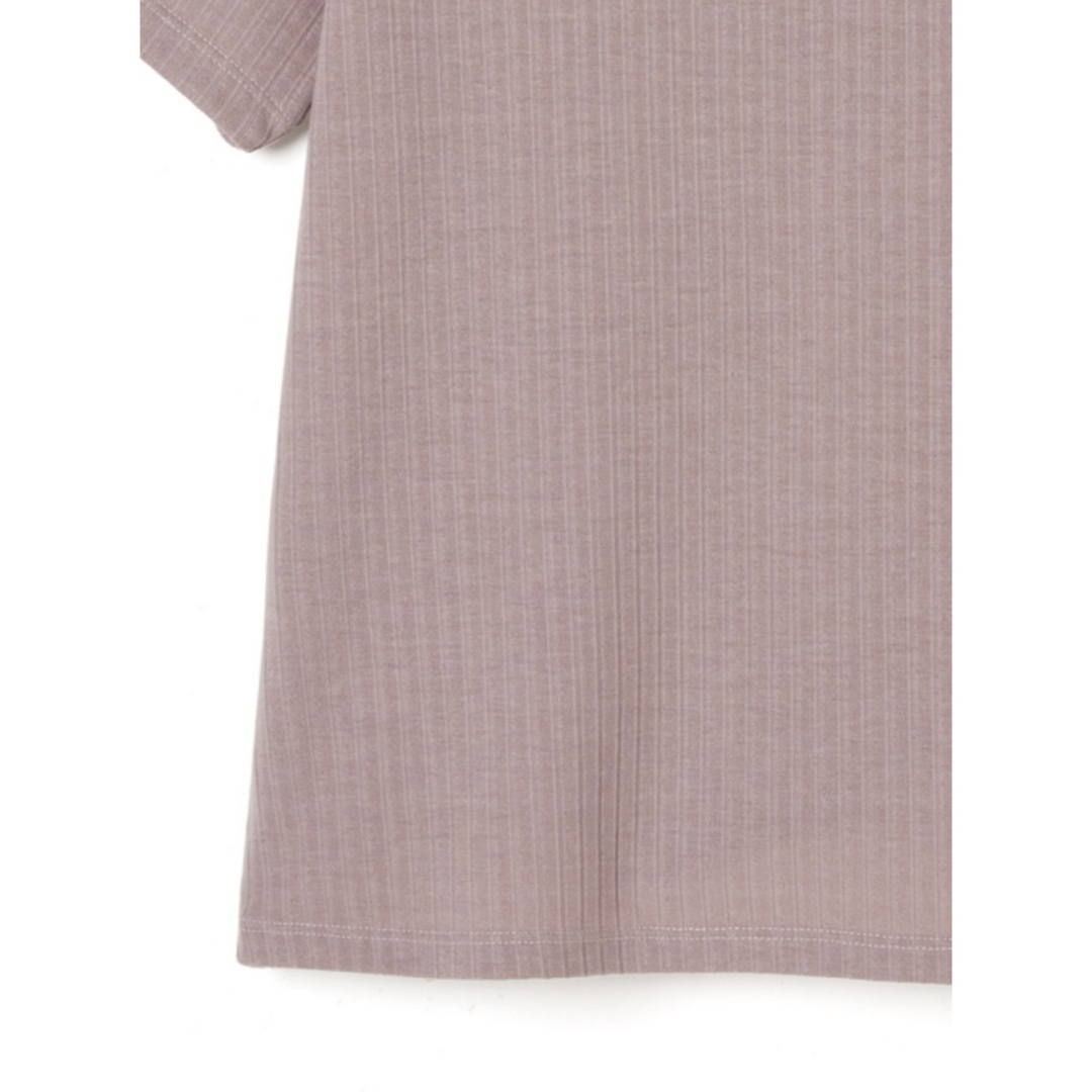 GRL(グレイル)のGRL テレコベーシックVネックTシャツ ダークピンク レディースのトップス(Tシャツ(半袖/袖なし))の商品写真