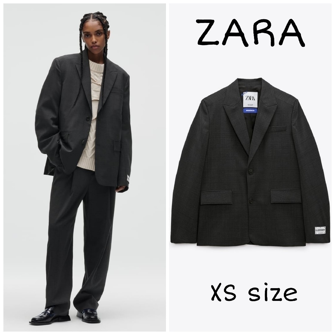 ZARA オーバーサイズ ウールブレンドブレザー S - アウター