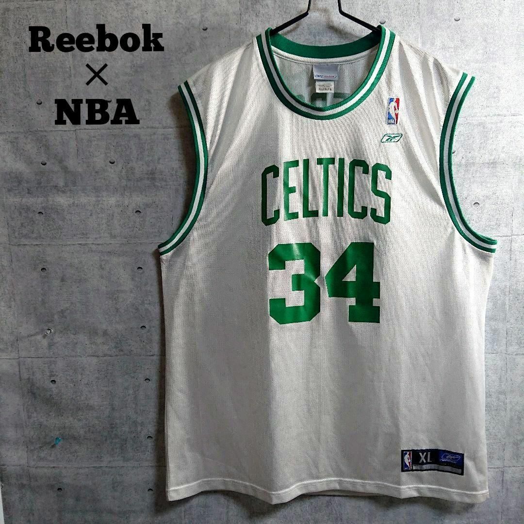 Reebok(リーボック)の【Reebok×NBA】セルティックス ピアース バスケシャツ 白×緑 XL スポーツ/アウトドアのスポーツ/アウトドア その他(バスケットボール)の商品写真