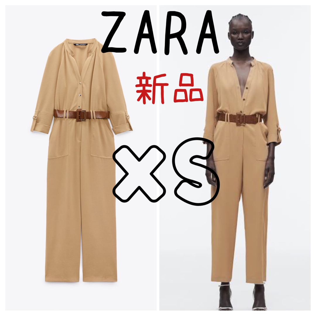 大人気　ZARA　ベルト　ジャンプスーツ　ベルト付き　オールインワン　サロペット