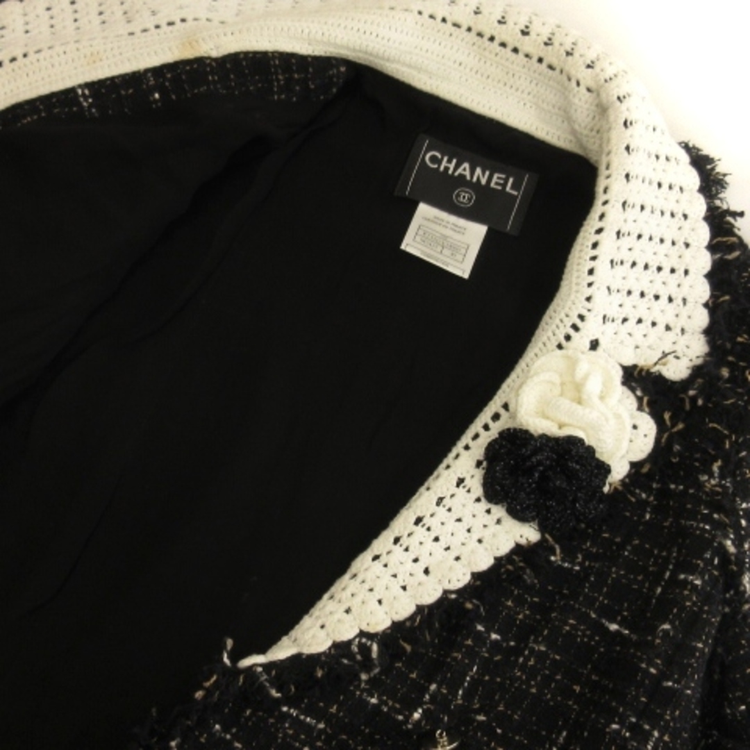 CHANEL(シャネル)のシャネル CHANEL 04S ツイード ジャケット ココマークボタン 黒 40 レディースのジャケット/アウター(その他)の商品写真