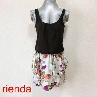 リエンダ(rienda)の【rienda】花柄 タンクトップ ミニワンピース フラワープリント(ミニワンピース)