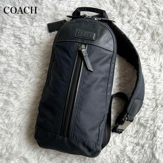 コーチ(COACH)のコーチ ボディバッグ  黒　クロスボディ  ナイロン×レザー  F70692(ボディーバッグ)