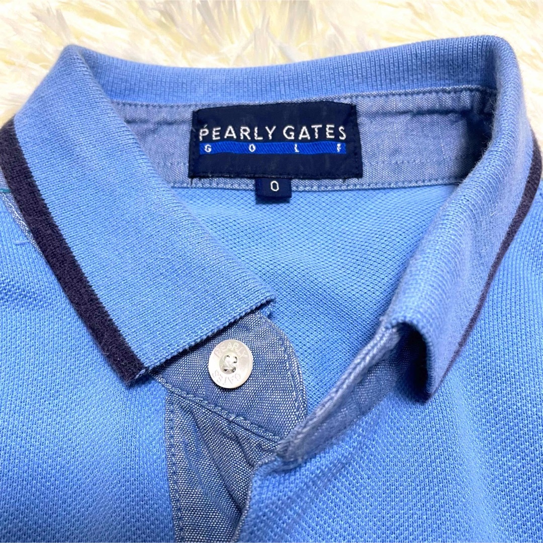 PEARLY GATES(パーリーゲイツ)のパーリーゲイツ　ゴルフウェア　ポロシャツ　青　S 0 スポーツ/アウトドアのゴルフ(ウエア)の商品写真