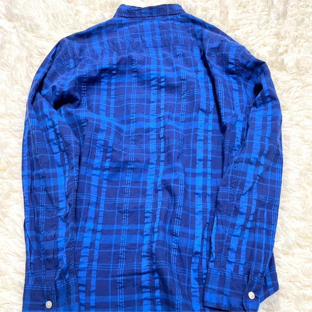 Adam et Rope'(アダムエロぺ)の美品　アダムエロペ　シャツ　長袖　チェック柄　青　M メンズのトップス(シャツ)の商品写真