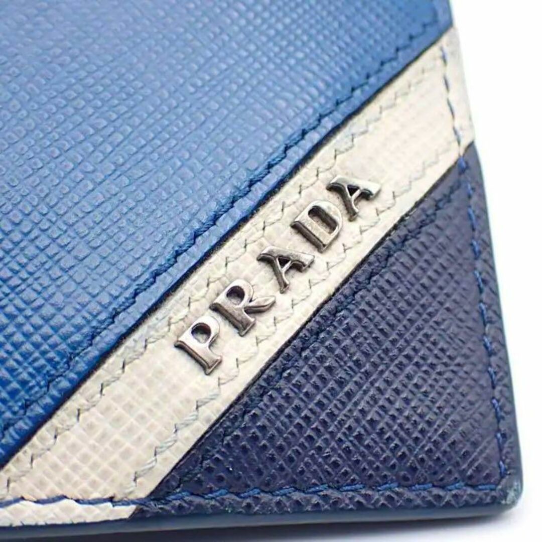 PRADA プラダ サフィアーノ マネークリップ カードケース 青 ブルー系